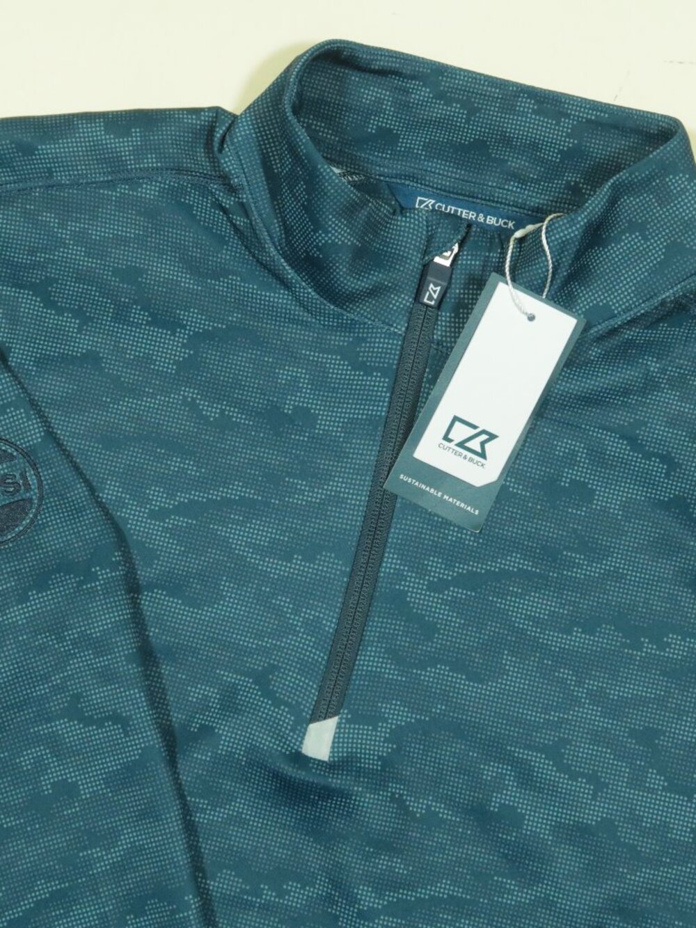Cutter & Buck x Pepsi Traverse Camo Print 1/4 Zip Pullover Mens L Blue Golf New